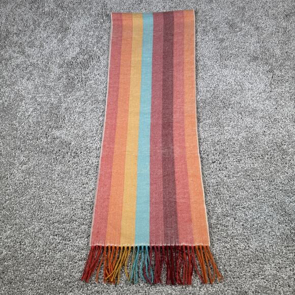 100% cashmere scarf - made in England 64”x12” (70”x12”)Rainbow Colors Theme - Picture 2 of 8